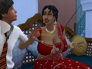 Desi Telugu The man Saree Aunty Lakshmiは、若い男に誘惑されました -  Vol 1、パート1-邪悪な気まぐれ - 英語の字幕付き