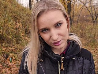 My teen stepsister loves to fuck with the addition of swallow cum outdoors. - POV